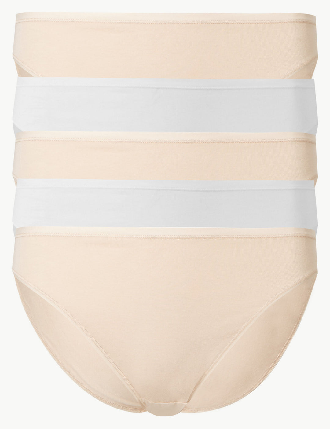 M&S Ladies 5 Pack Cotton High Legs Panty T61/4111