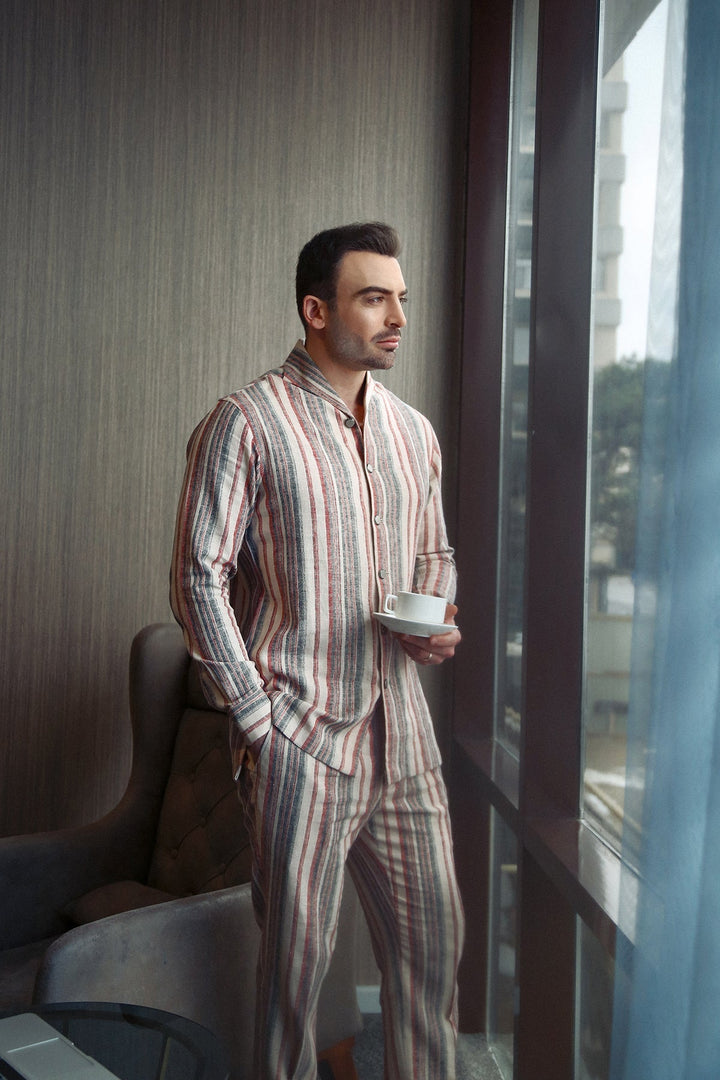 Premium Striped Cotton Suit