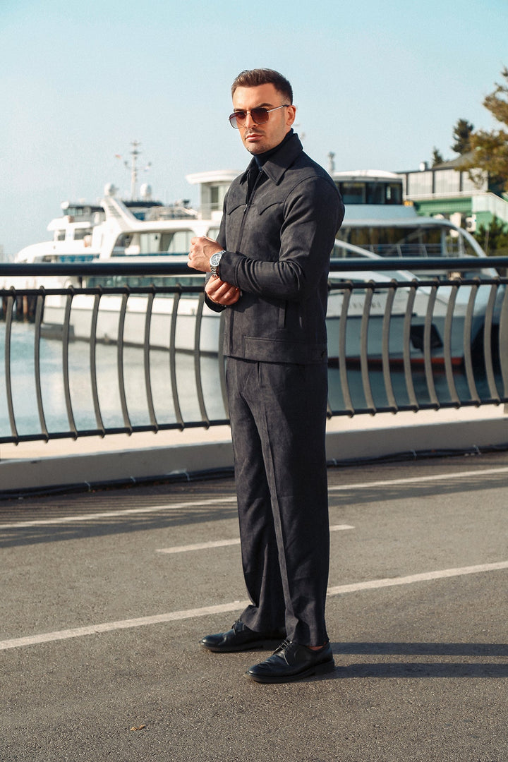 Luxury Suede Co-Ord Set with Fashion-Forward Design