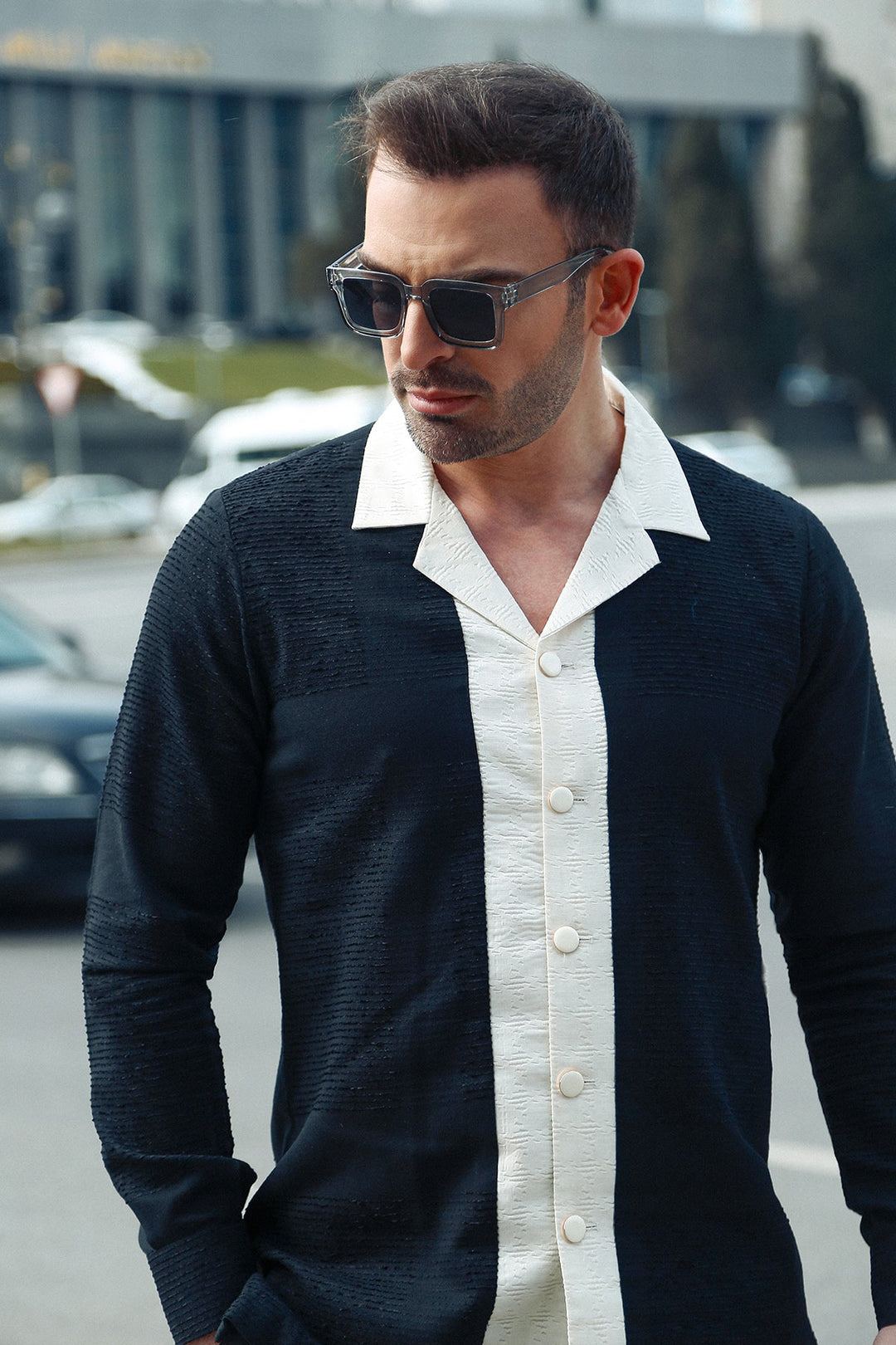 Modern Men's Shirt with 3D Texture