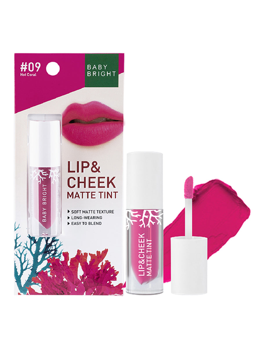 Baby Bright Lip & Cheek Matte Tint 2.4g #09 Hot Coral (Thai)