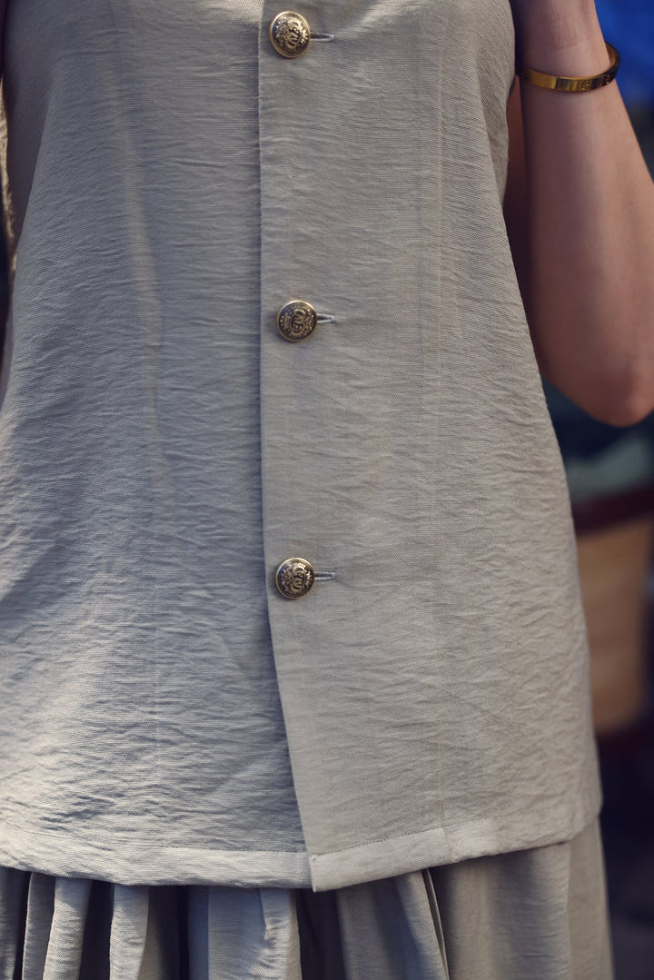 Beautiful Linen Co-ord with Camp Collar Shirt & Skirt