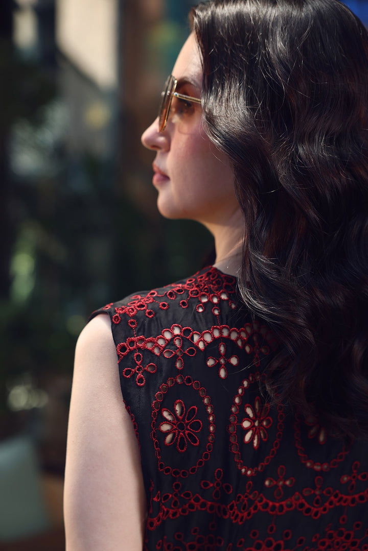 Elegant V-Neck Top with Embroidery Detailing
