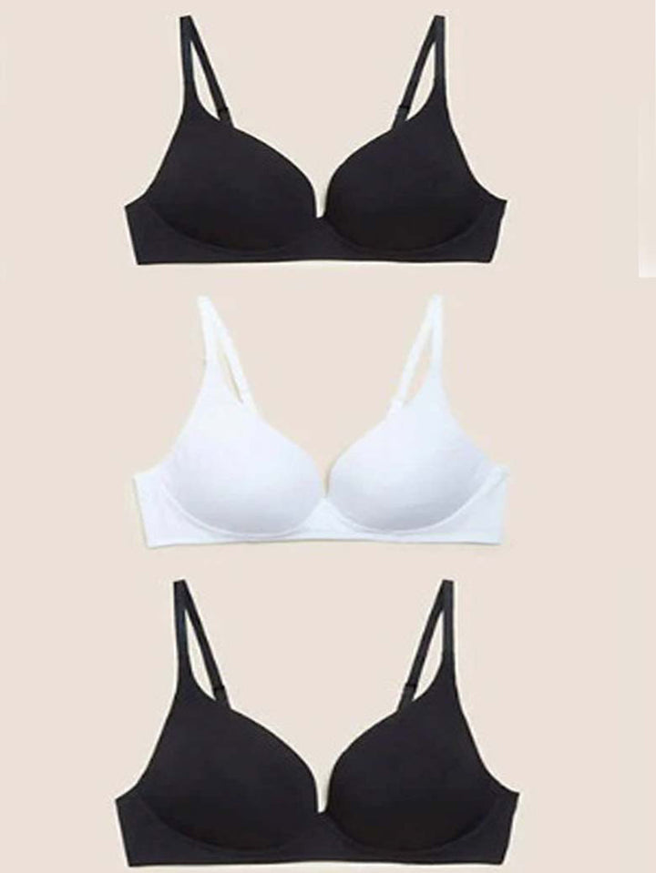 M&S Ladies N/W Padded 3 Pack Plunge Bra T33/3275