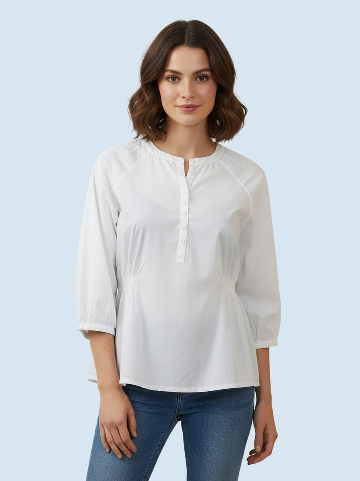 H&M 3QTR Bain Collar Top