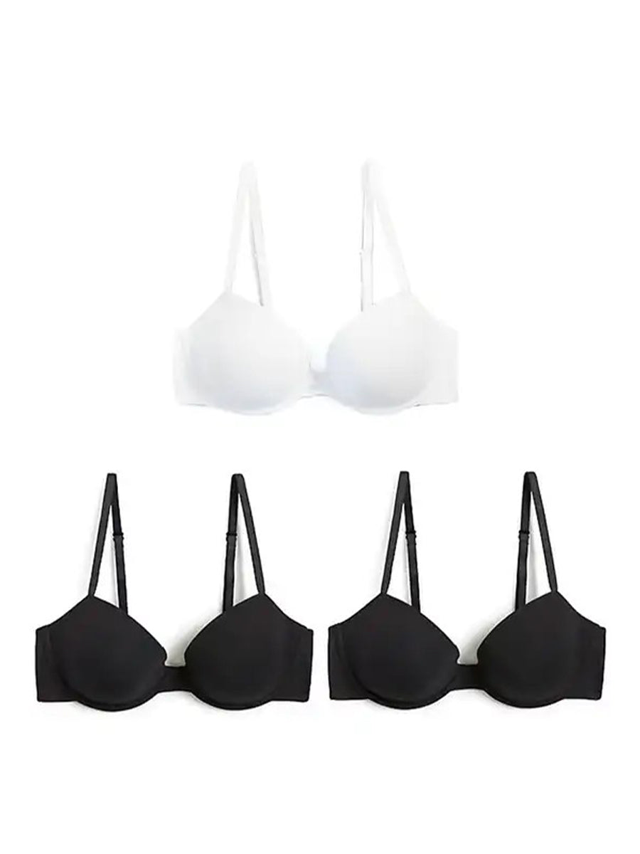 M&S U/W 3 Pack Plunge Bra T33/0301