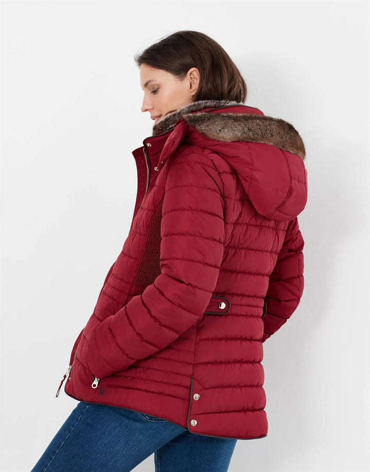 Joules Ladies Jacket With Fur Hoodie 4324