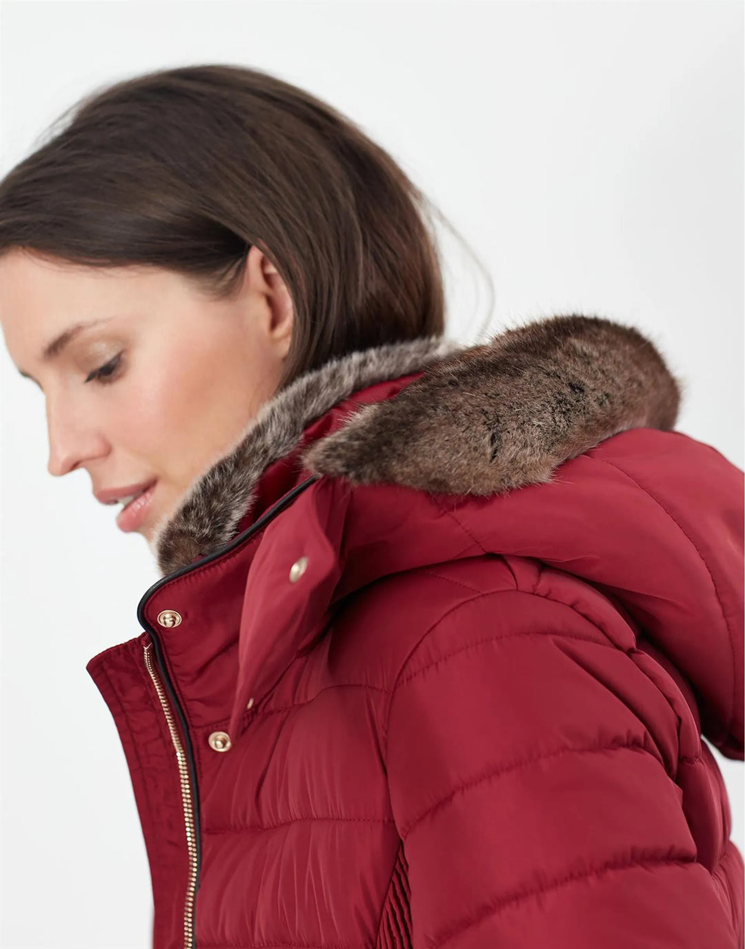 Joules Ladies Jacket With Fur Hoodie 4324