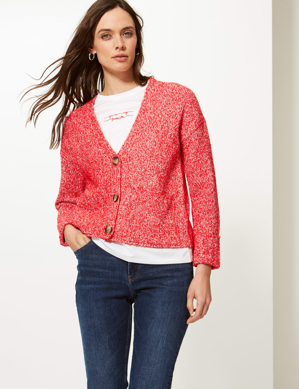 M&S Ladies L/S Cardigan T38/2260