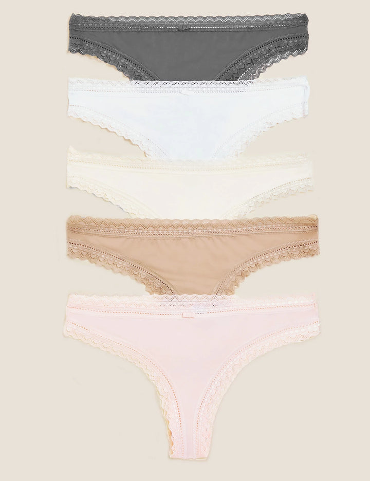 M&S Ladies 5 Pack Brazilian Panty T61/3499B