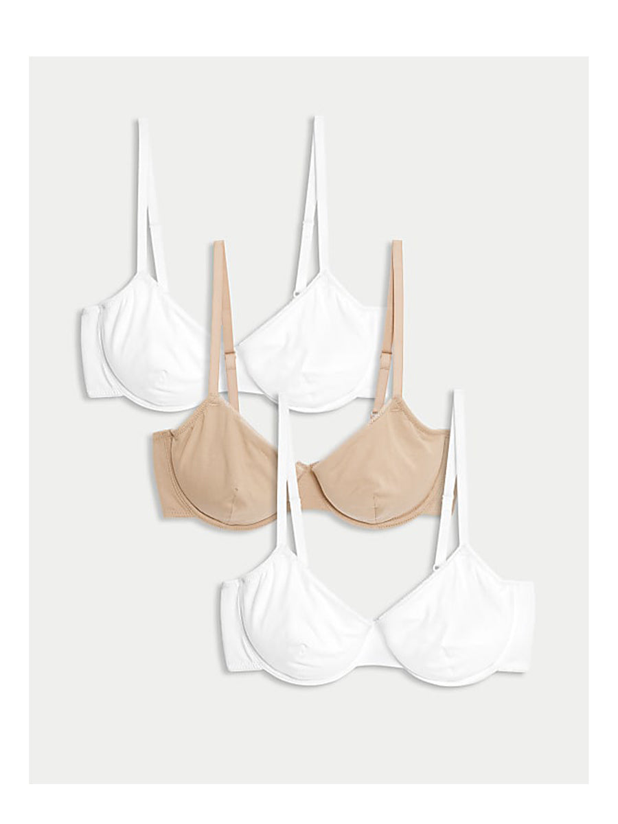 M&S Ladies U/W N/P Full Cup 3 Pack Bra T33/2104