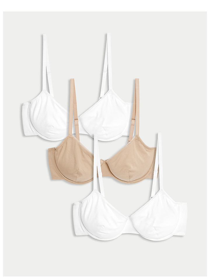 M&S Ladies U/W N/P Full Cup 3 Pack Bra T33/2104