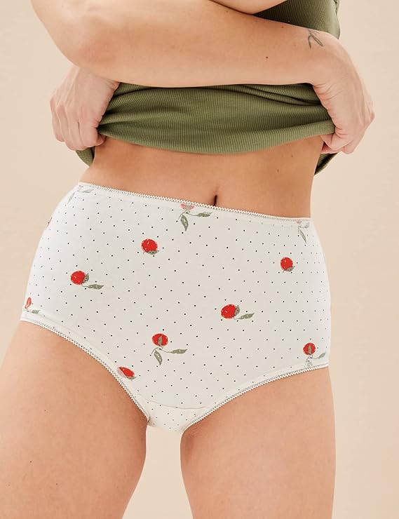 M&S Ladies 5 Pack Full Briefs T61/2110X (Orange)