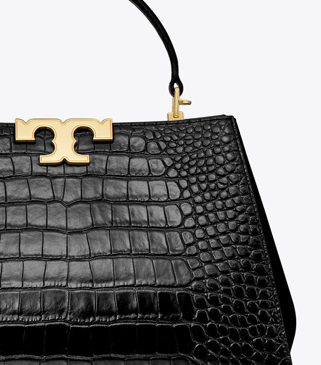 TB Croc Embossed Eleanor Satchel Bag Black 25874/654