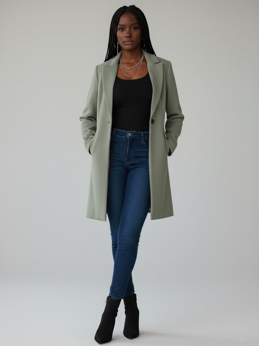 Primark Ladies Mid Long Single Button Coat