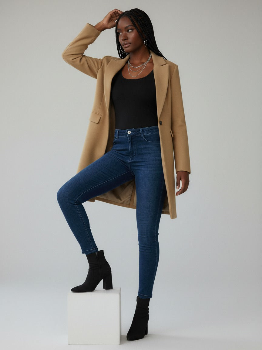 Primark Ladies Mid Long Single Button Coat