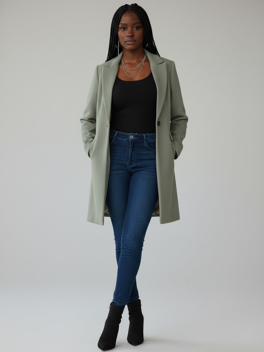 Primark Ladies Mid Long Double Button Coat