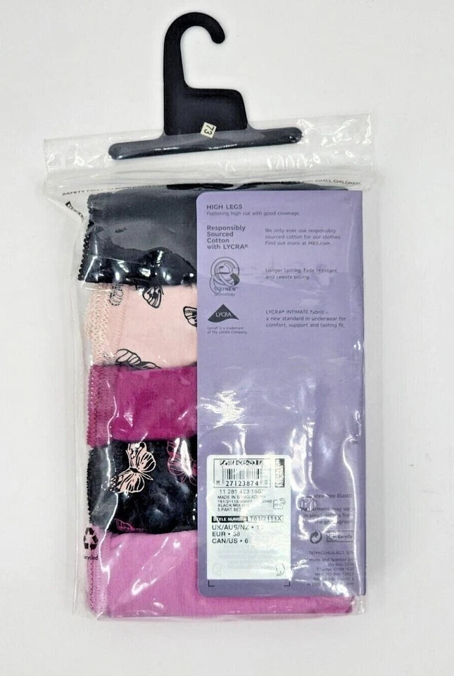 M&S High legs 5 Pack Panty T61/2111X (Black Mix)
