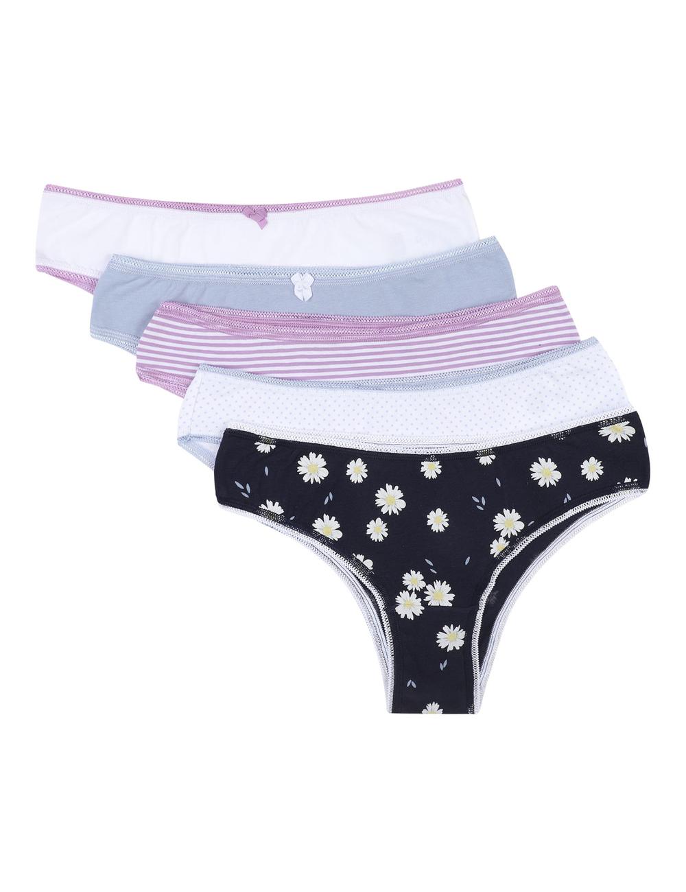 M&S High legs 5 Pack Panty T61/2111X (Lilac)