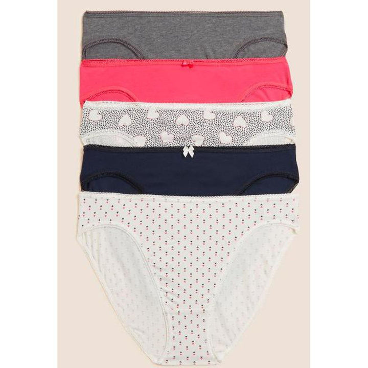 M&S High legs 5 Pack Panty T61/2111X (Pink Mix)