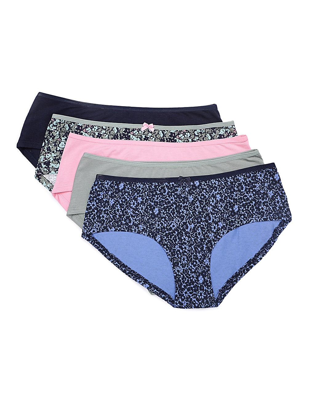 M&S Low Rise Shorts 5 Pack Panty T61/2114X (Dark Green)