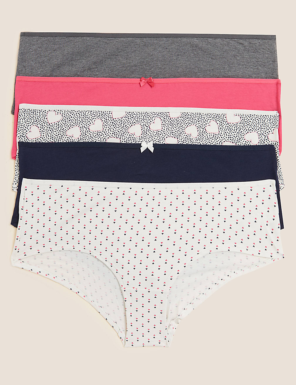 M&S Low Rise Shorts 5 Pack Panty T61/2114X (Pink Mix)