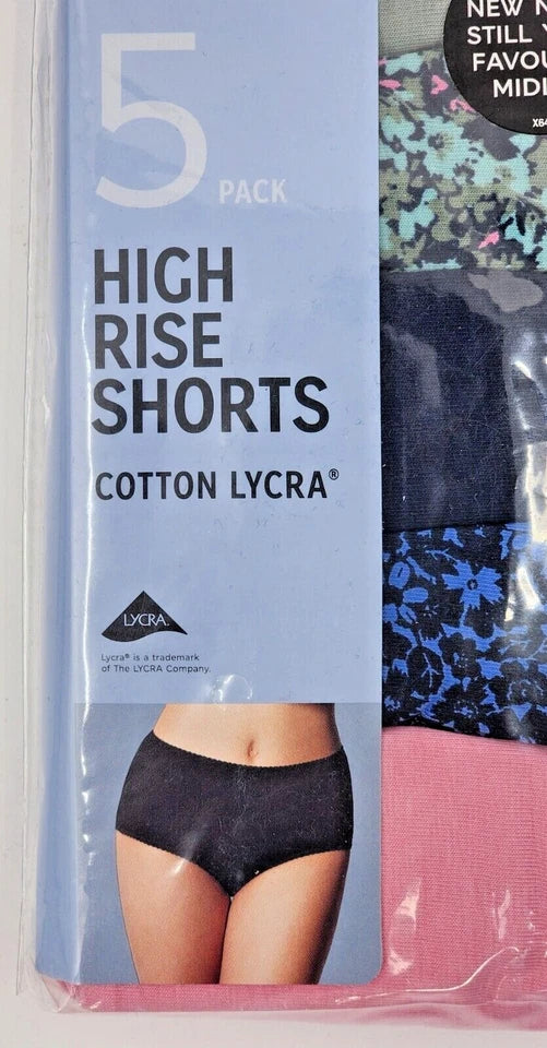 M&S High Rise Shorts 5 Pack Panty T61/2112X (Dark Green)