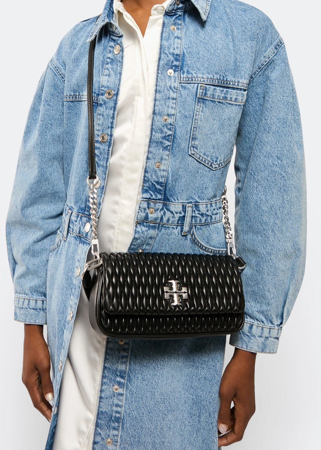 TB Kira Ruched Small Flap Shoulder Bag 193489