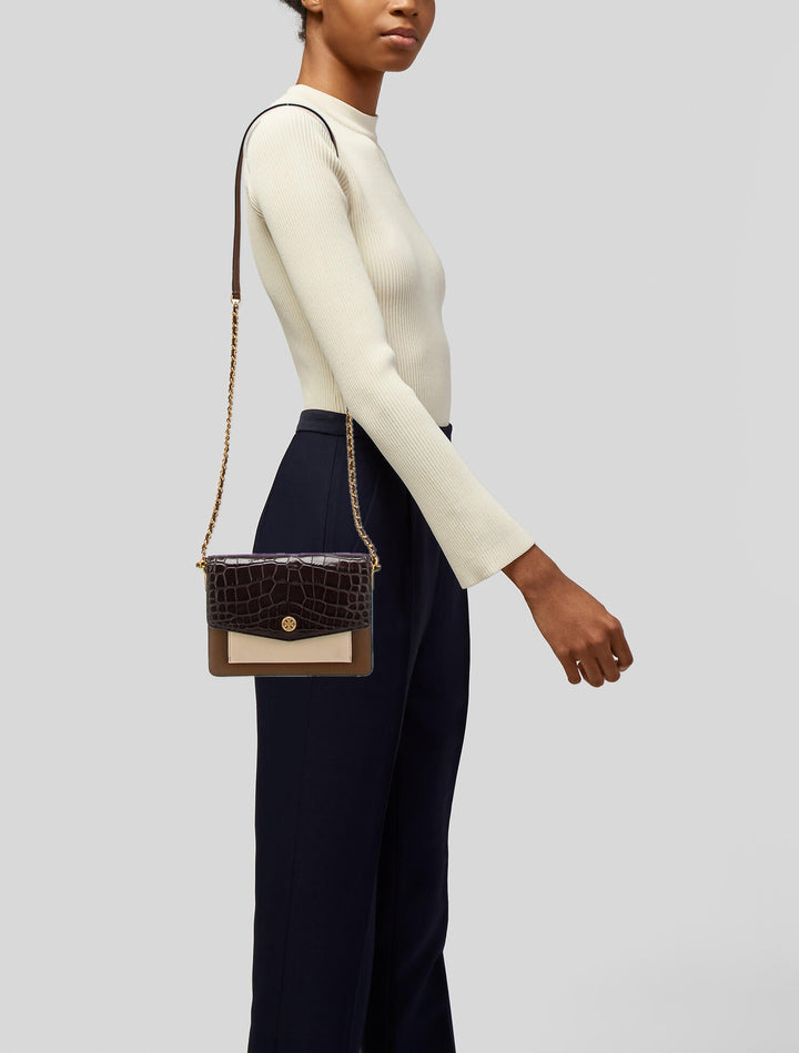 TB Robinson Embossed Color Block Bag 77297 Cream
