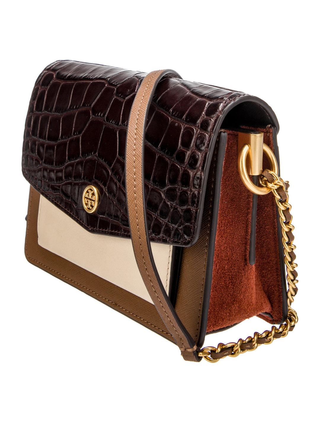 TB Robinson Embossed Color Block Bag 77297 Cream