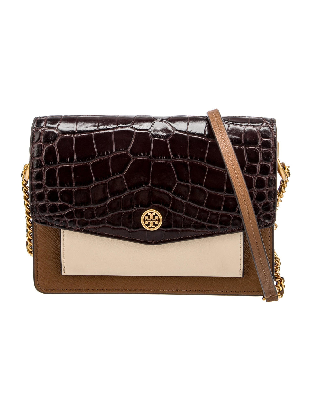 TB Robinson Embossed Color Block Bag 77297 Cream