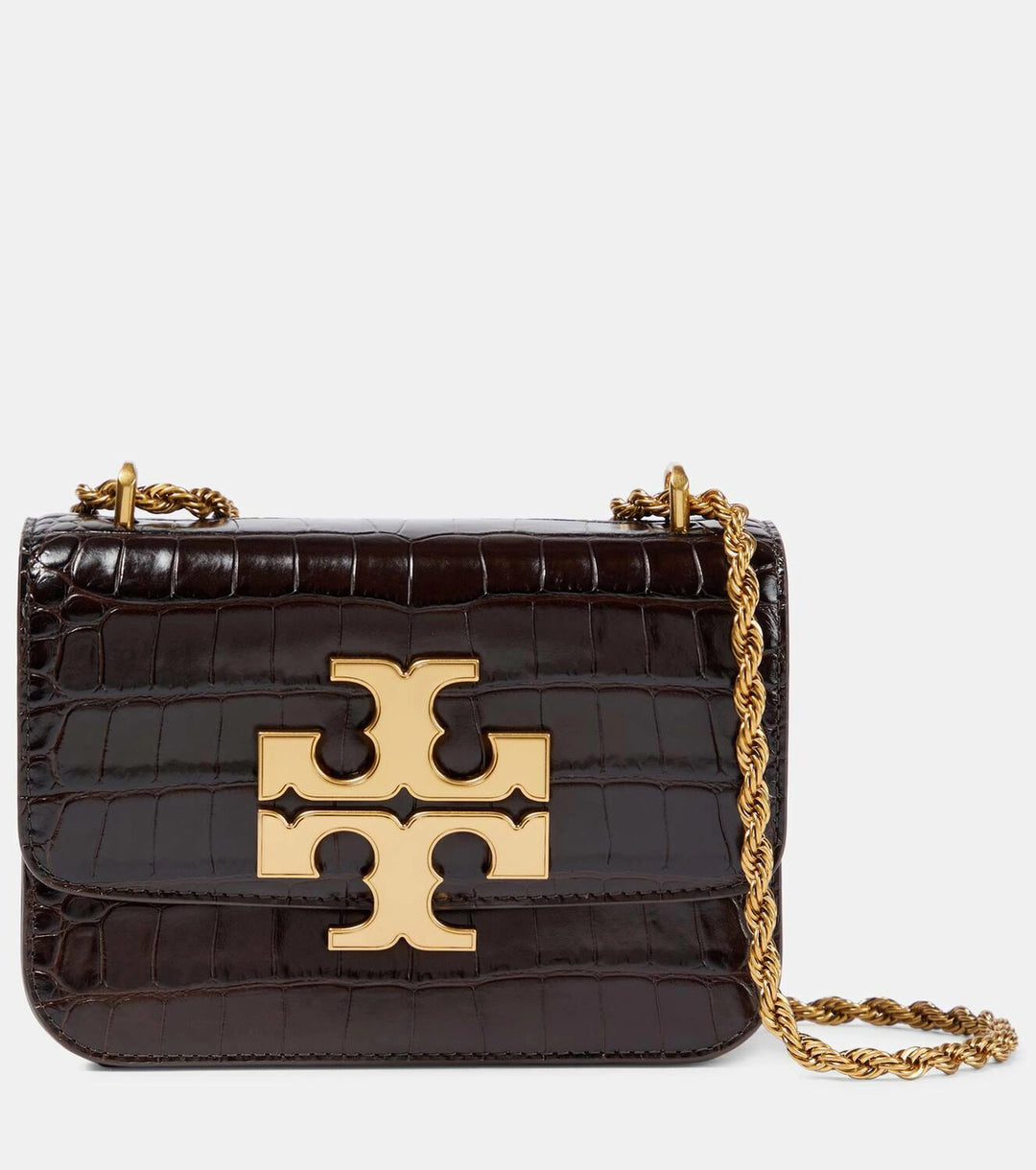 Elanor Croc Embossed Bag Large Dark Mahagony