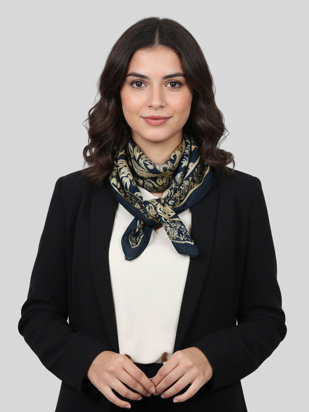 CD Ladies Scarfs Printed (Navy)