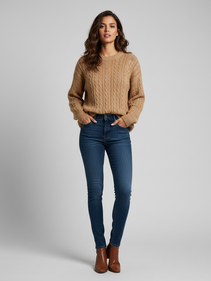 NEW LOOK Ladies Crew Neck Jumper (Brown)