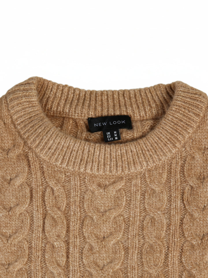 NEW LOOK Ladies Crew Neck Jumper (Brown)