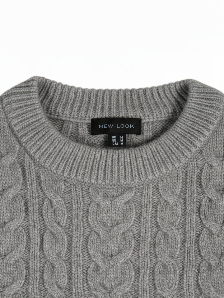 NEW LOOK Ladies Crew Neck Jumper (Grey)