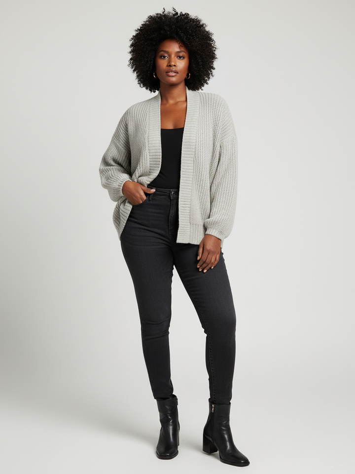 Any Day Ladies Front Open Cardigan (Fawn)