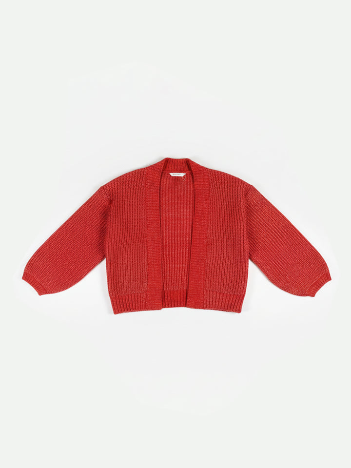 Any Day Ladies Front Open Cardigan (Red)