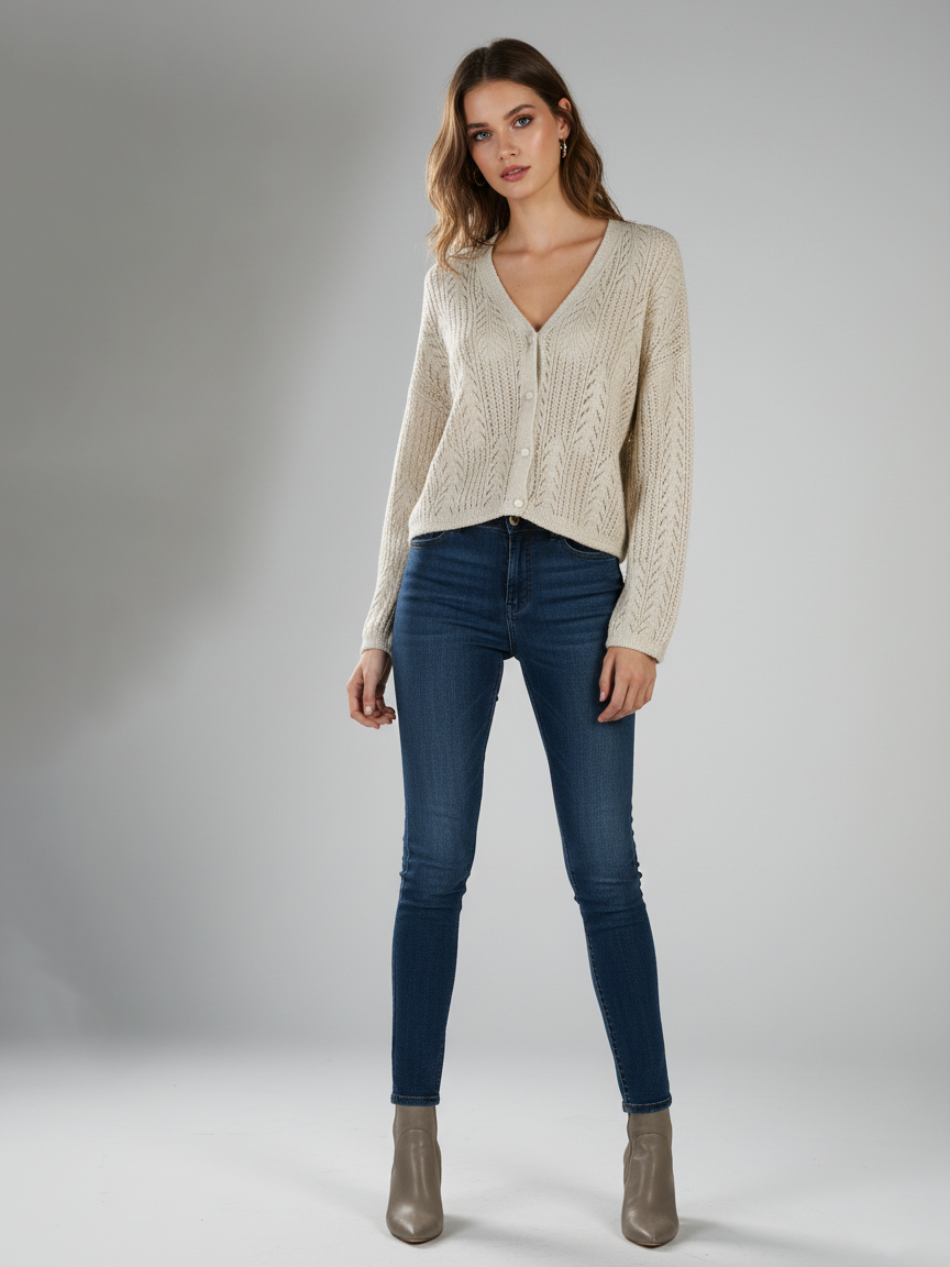 M&S Ladies Cotton blend Crochet Jumper & Cardigan