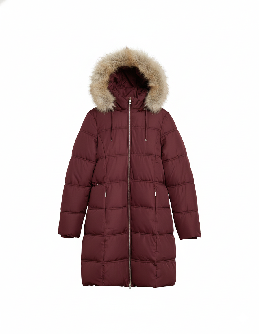 M&S Ladies Thermo Warmth Mid Long Hooded Puffer Jacket T49/4609