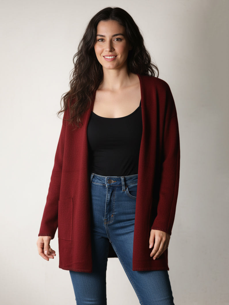Glossy Ladies L/S Cardigan 8570 (Burgundy)