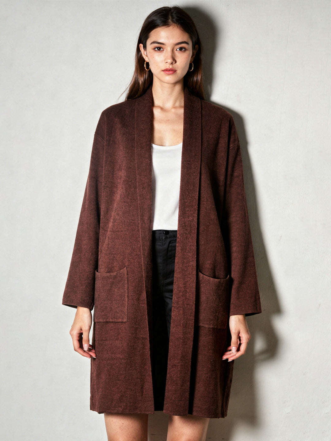 Glossy L/S F/O Long Jersey 8527 (Dark Brown)