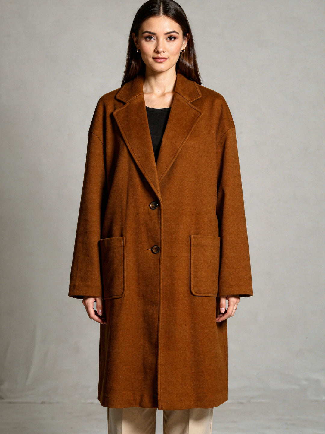 Primark Ladies Long Coat 4471809 (Brown)