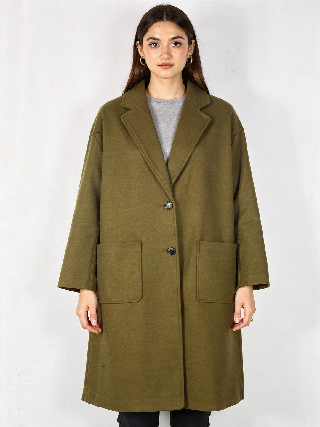 Primark Ladies Long Coat 4471809 (Olive)