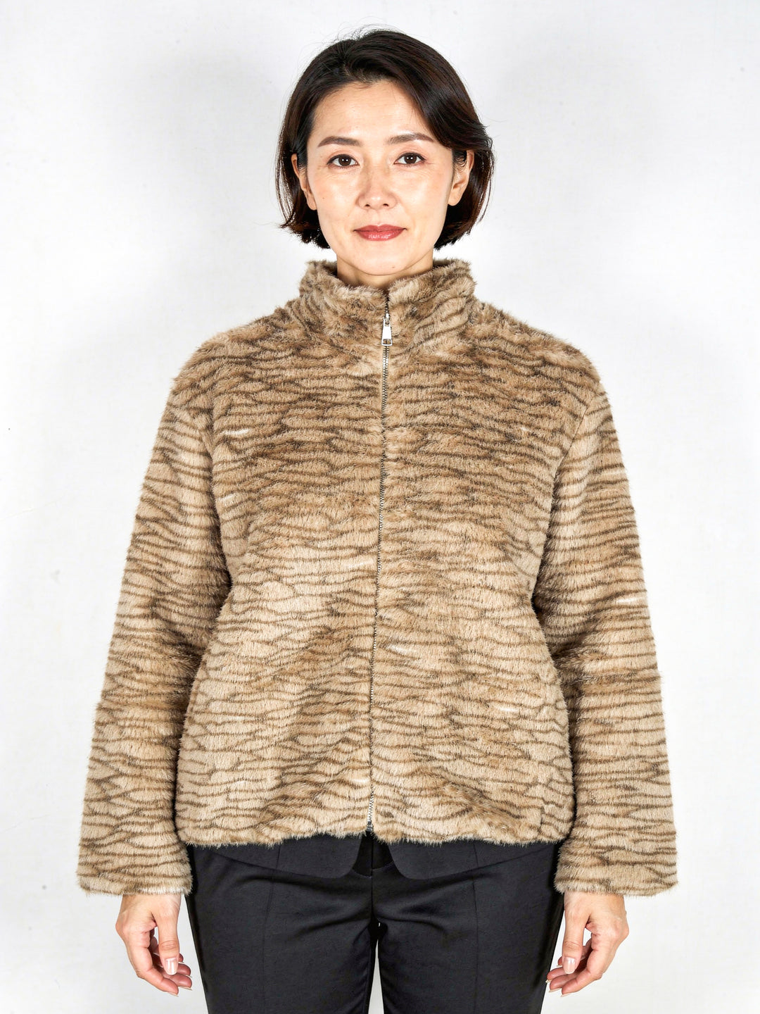 Glossy Ladies Fur Zipper