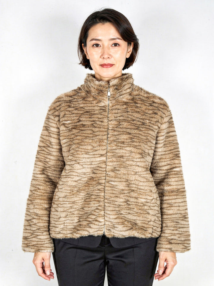 Glossy Ladies Fur Zipper