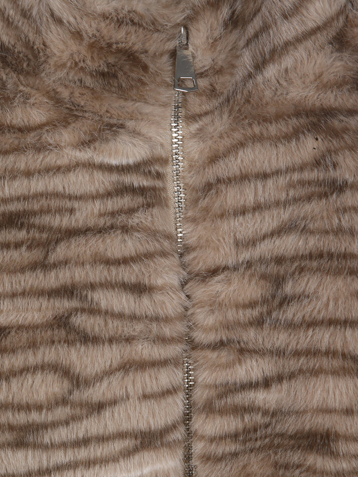 Glossy Ladies Fur Zipper