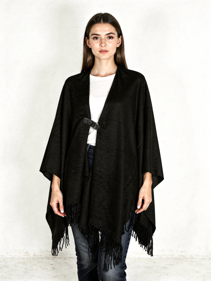 Primark Ladies Reversible Cape shawl 2422602 (Black)