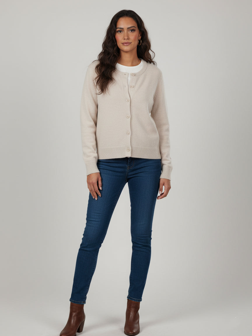 Imported Ladies L/S Cardigan (Beige)