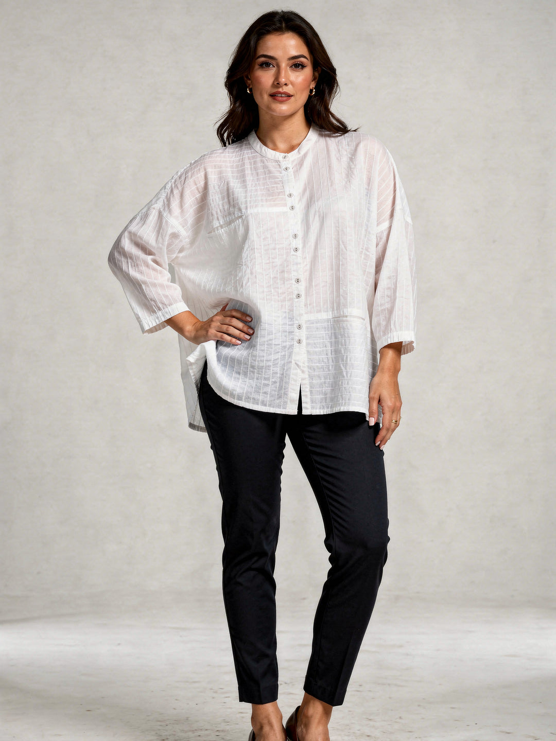 East Ladies L/S Top 74349 (White)